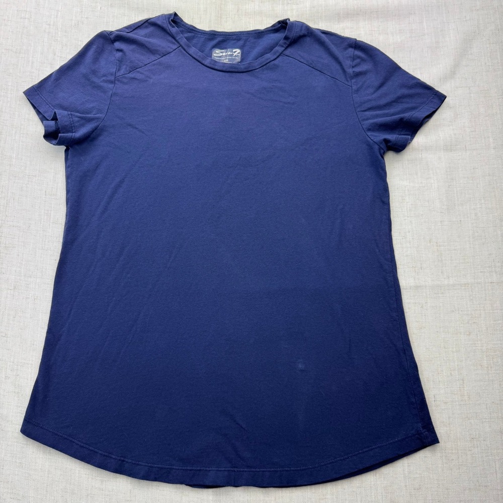 Seven7‎ Lincoln Outfitters Navy Blue Cotton Short Sleeve T-Shirt Women Medium